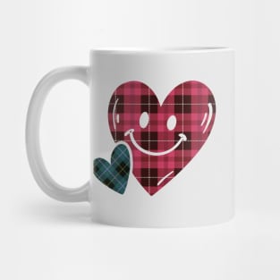 Cute Teen Girls Valentines Day love red Vintage plaid hearts Mug